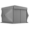 Outsunny 12' x 12' Hexagonal Pop Up Gazebo Canopy Tent with 5 Sidewalls, Outdoor Canopy Shelter with Carry Bag, Dark Gray