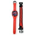 Marvel Spider-Man Boy's Flashing LCD Watch Red Silicone Strap with Matching Survival Band 2 Piece Set