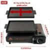 Ozark Trail 2 in 1 Butane Griddle, Green Color, 7650 BTU, Piezo-Electric 2.2kw, Cast Aluminum Griddle, Compact - Lightweight