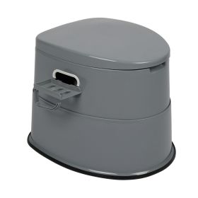 Portable Toilet Premium Version with Non Slip Mat Gray Camping Commode Travel Toilet for Adults and Kids Outdoor Emergency Bathroom Solution for Hikin