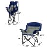 Outsunny Padded Camping Chair for Adults, Portable Folding Camping Chair with Side Pockets, Cup Holders, Carry Bag, Light Gray