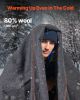 Wool Camping Blanket 64" x 88" Warm for Camping Hiking Travel Light Grey