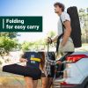 2 Pack Black Camping Chairs with Steel Frame 600D Oxford Fabric and Removable Footrest Portable Outdoor Folding Chairs Support up to 120KG for Camping