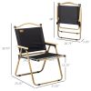 Outsunny Folding Camping Chairs Set of 2 Lightweight Portable Armchairs for Outdoor Festivals Fishing Beach Black