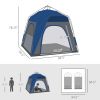 Outsunny Camping Tents 4 Person Pop Up Tent Quick Setup Automatic Hydraulic Family Travel Tent w/ Windows, Doors Carry Bag Included