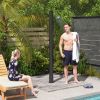 Outsunny 7.1FT Slolar Heated Outdoor Shower, 9.2 Gal Outdoor Solar Shower for Backyard Poolside Beach Spa