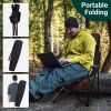 2 Pack Black Camping Chairs with Steel Frame 600D Oxford Fabric and Removable Footrest Portable Outdoor Folding Chairs Support up to 120KG for Camping