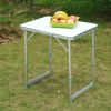 Outsunny 23" Portable Aluminum Camping Table with Faucet, Lightweight, Easy Clean, Adjustable Height - Folding Camp Table
