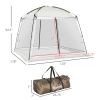 Outsunny 10'x10' Mesh Tent w/ 2 Doors Carry Bag and Breathable Walls, UV50+ Protection Screen House, Easy Setup and Pack, White