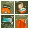 Be Smart Get Prepared Happy Hiker Outdoor First Aid Kit, 65-Piece Lightweight Travel Emergency Medical Set