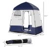 Outsunny Changing Room, Portable, 2-Room Privacy Tent with Shower Bag & Floor, Blue