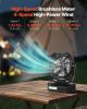 10400mAh Solar Fan Camping Fan with Solar Panel LED Lantern 7W 8 Inch