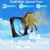 Solar Powered Fan Kit For Intake or Exhaust Air 20W Solar Panel IPX7 Waterproof Dual 4.72IN Fans With 9.5FT Cord Ventilation and Cooling for Chicken C