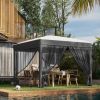 Outsunny 10' x 10' Pop Up Canopy Tent with Netting, Instant Sun Shelter, Tents for Parties, Height Adjustable
