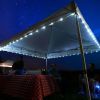 Outdoor Canopy LED Light String – 40 Ft Weather-Resistant Tent Lighting, Battery Operated, Cut-to-Fit – White