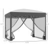 Outsunny 10' x 10' Pop Up Canopy Tent with Netting, Instant Sun Shelter, Tents for Parties, Height Adjustable